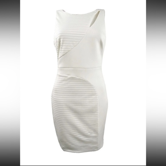 Guess White Asymmetrical Bodycon One Shoulder Cocktail Dress NWT 168.00 - Picture 1 of 3